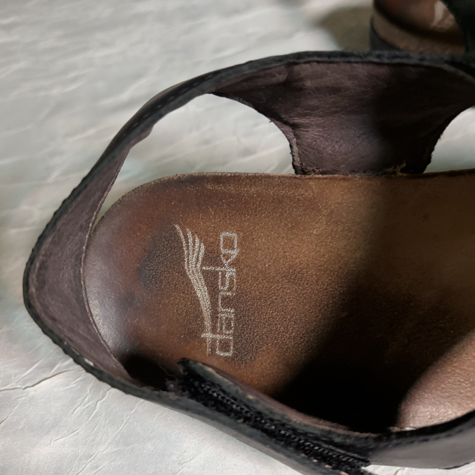 Dansko Reece Sandals Womens Size US 6.5-7 EU 37 Black Leather Bohemian Preppy