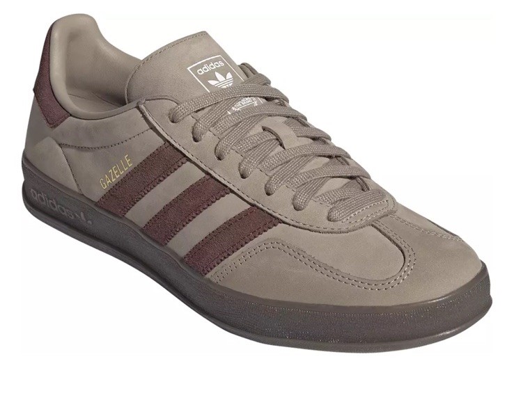 Men Adidas Gazelle Indoor Shoes Sneakers Khaki/Fox Brown JQ8387
