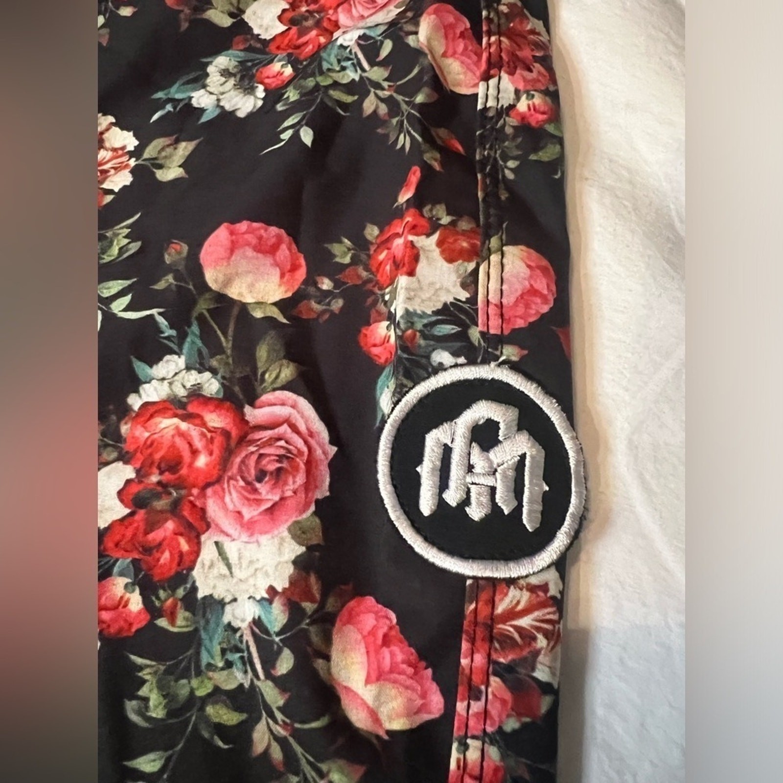 IHeartRaves Into The AM Men’s Floral Black Red Board Shorts 38