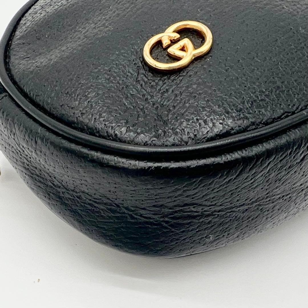 GUCCI Vintage Interlocking G Pouch Clutch Bag Black Leather Italy