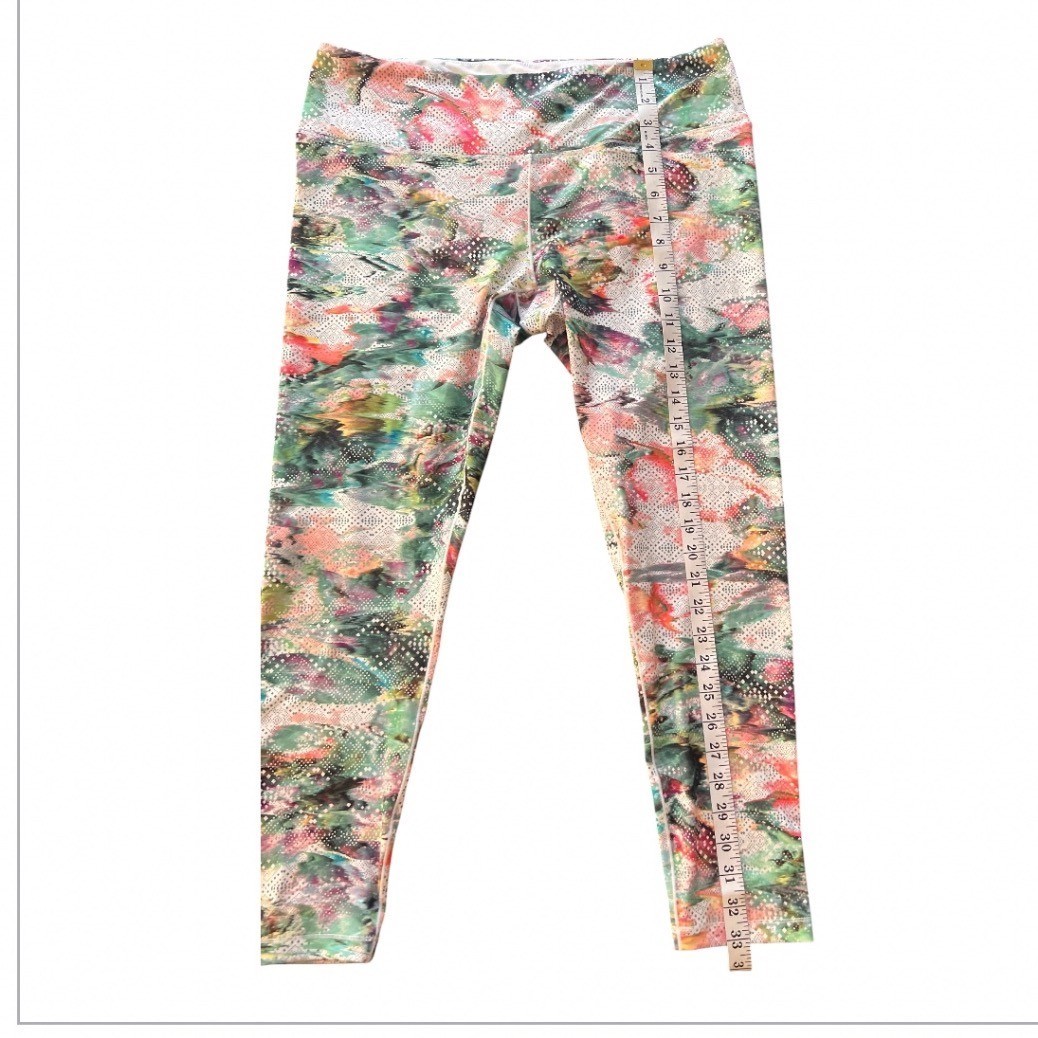 Prana Womens XL Multicolor Abstract Print High Rise Yoga Athletic Leggings
