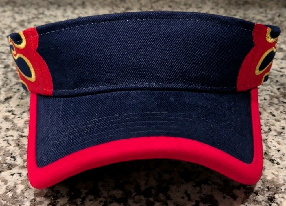 Magic Headwear Sun Visor, Dark Blue/Red/Flame Design, One Size, Brand New, LOOK!