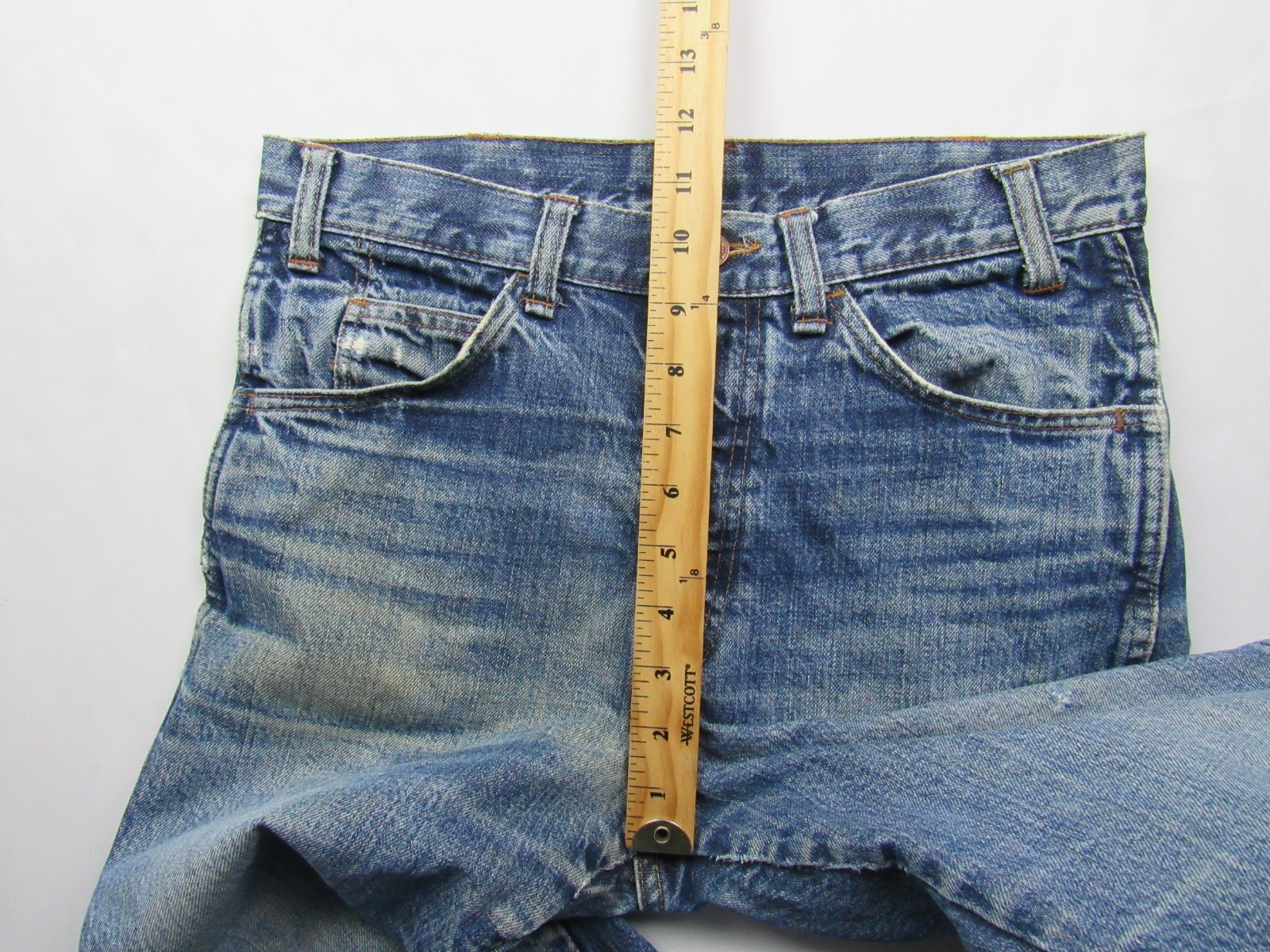 Vtg 1960s Levis Big E Orange Tab 606 Super Slim Denim Jeans 30 x 29 Talon Zip