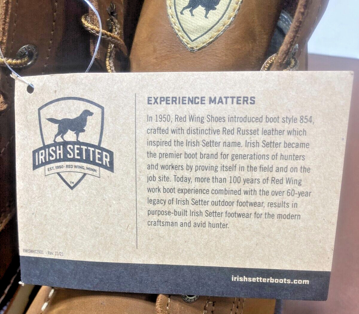 Work Boot Irish Setter Ashby, Model 83651, 6″ Soft Toe Nubuck Full Grain Leather