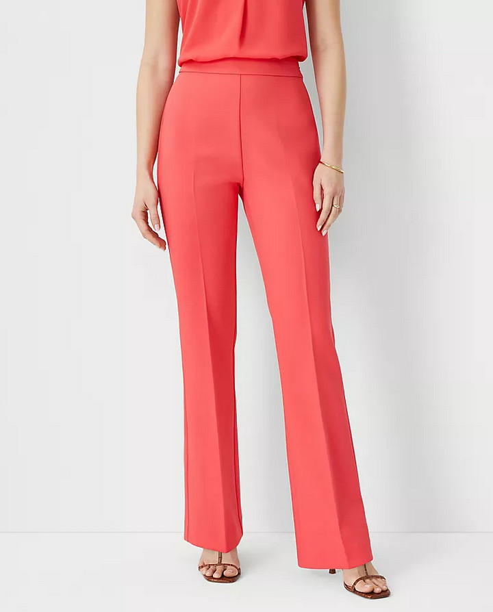 NEW ANN TAYLOR $119 DEEP CORAL SIDE ZIP TROUSER PANTS SZ 2