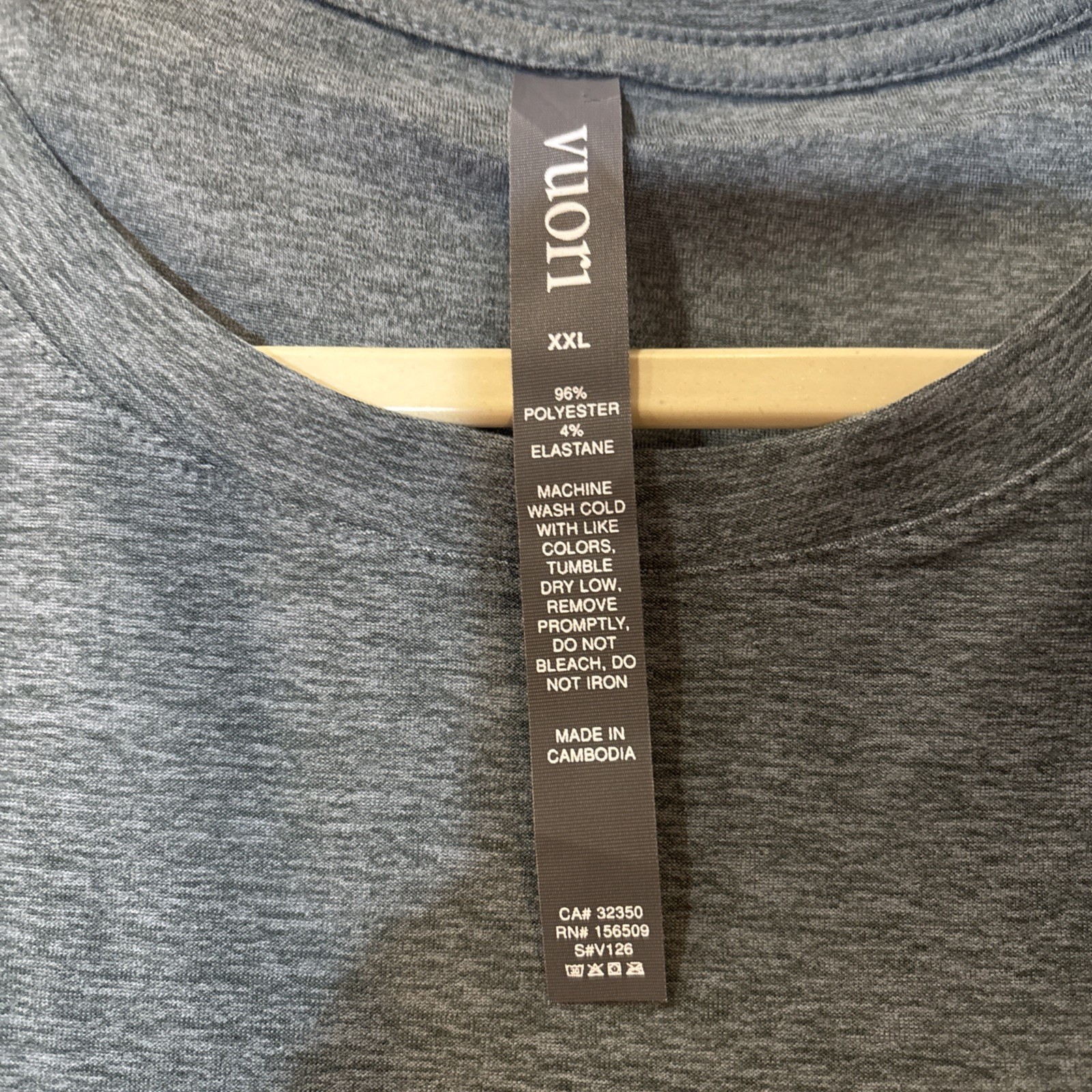 Vuori Strato Tech Tee Kashmir Heather Size XXL V126 Athletic NWT