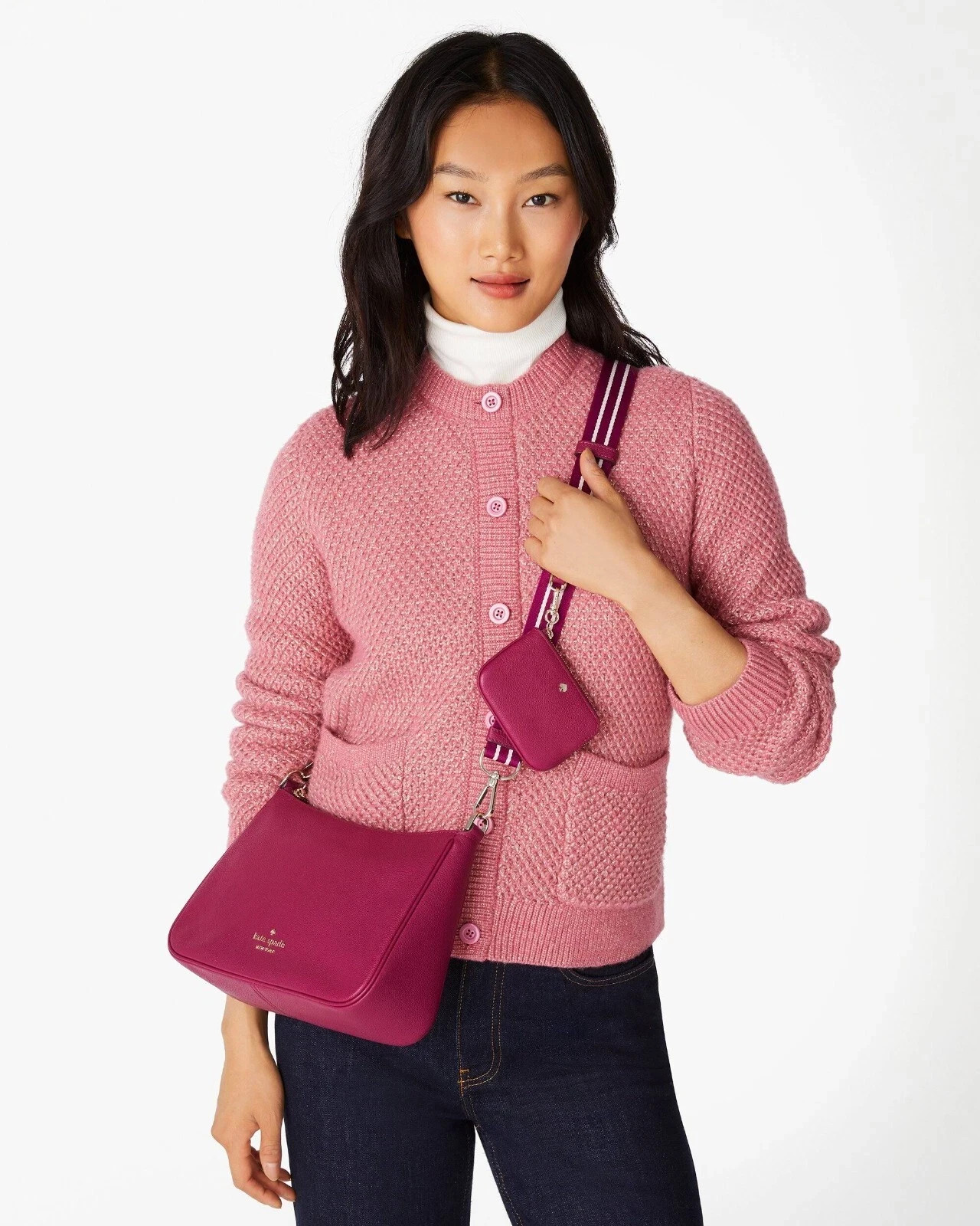 NWT KATE SPADE Rosie Shoulder Crossbody Leather Bag $399 Dark Raspberry