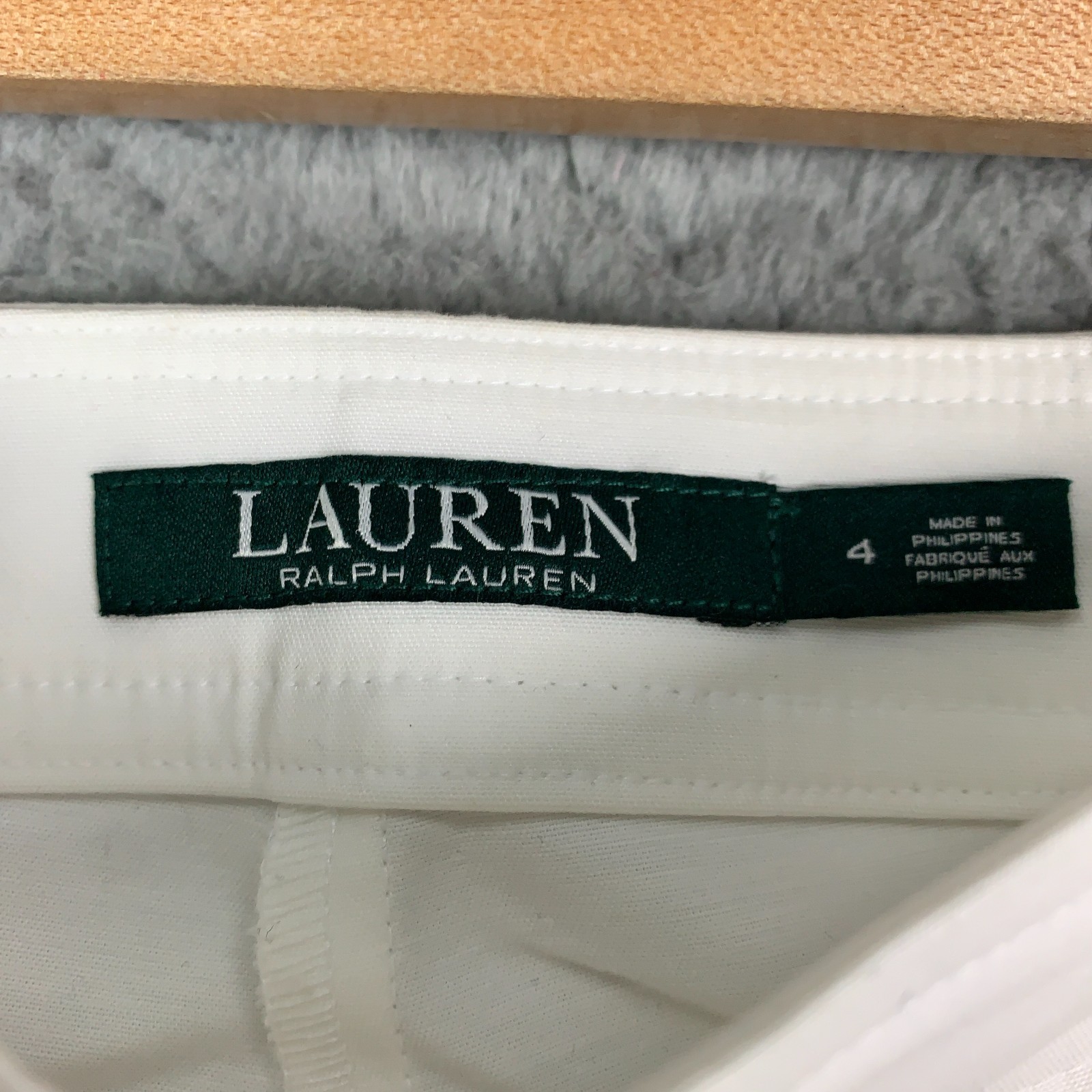 NWT Lauren Ralph Lauren Ankle Pants Womens 4 White Pintuck Stretch Side Zip $115