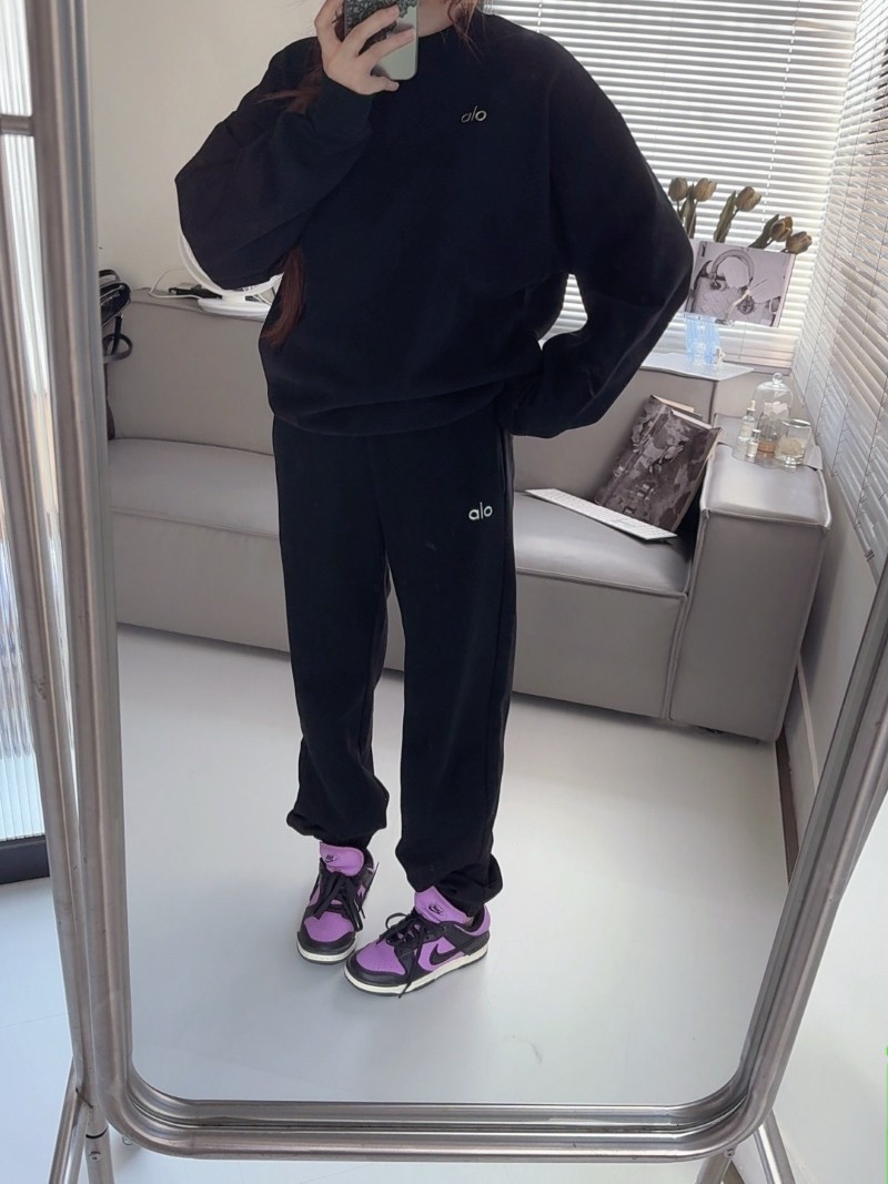 NEW AIo Yoga Set Accolade Crew Neck Pullover+Sweatpant Suit Oversized Women Set