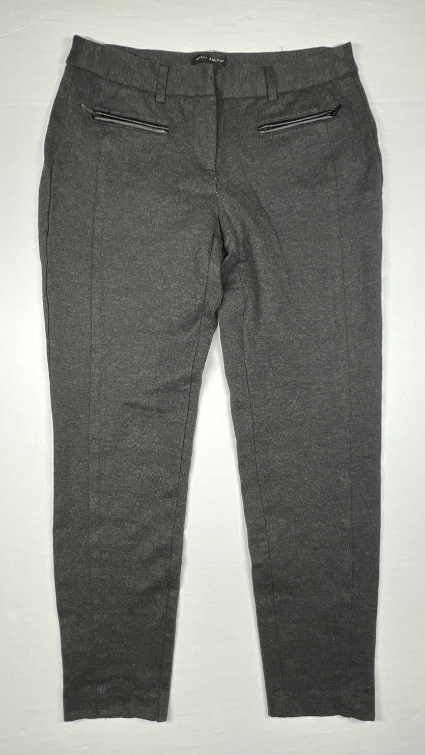 Willi Smith Womens Size 6 Rayon Nylon Spandex Blend Dark Gray Pants Zip Pocket