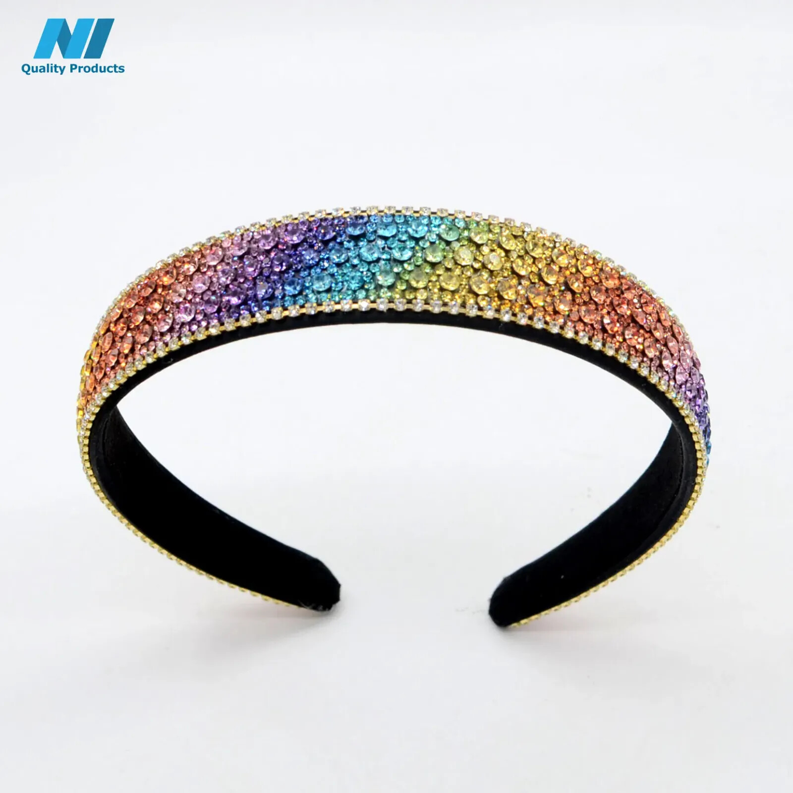 N1 Rhinestone Diamond Headband, Embellished Beaded, Jeweled Bling Fashion