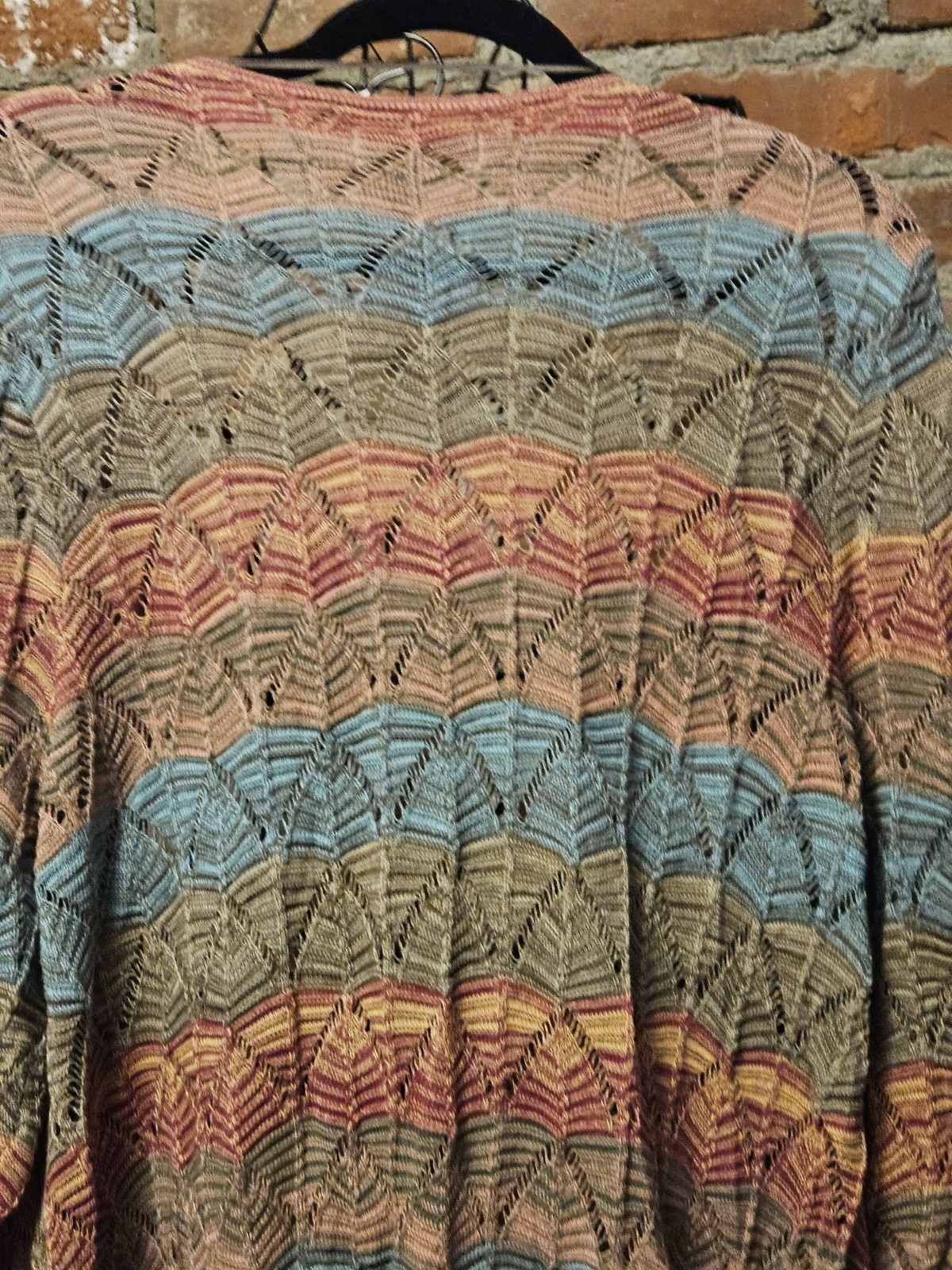 Sonoma Life & Style Cotton Waterfall Shades Of Green Tan & Red Cotton…