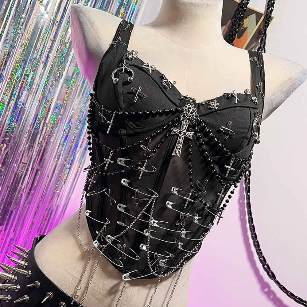 Goth Tops Grunge Punk Mini Rock Clothes Emo Clothing Gothic Tank Y2K Sexy