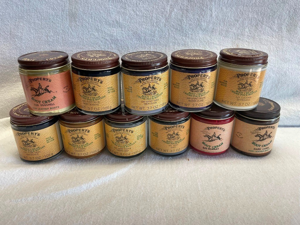 Propert’s English Boot Cream Leather Boot Care 3.7 oz Glass Jar – Several colors