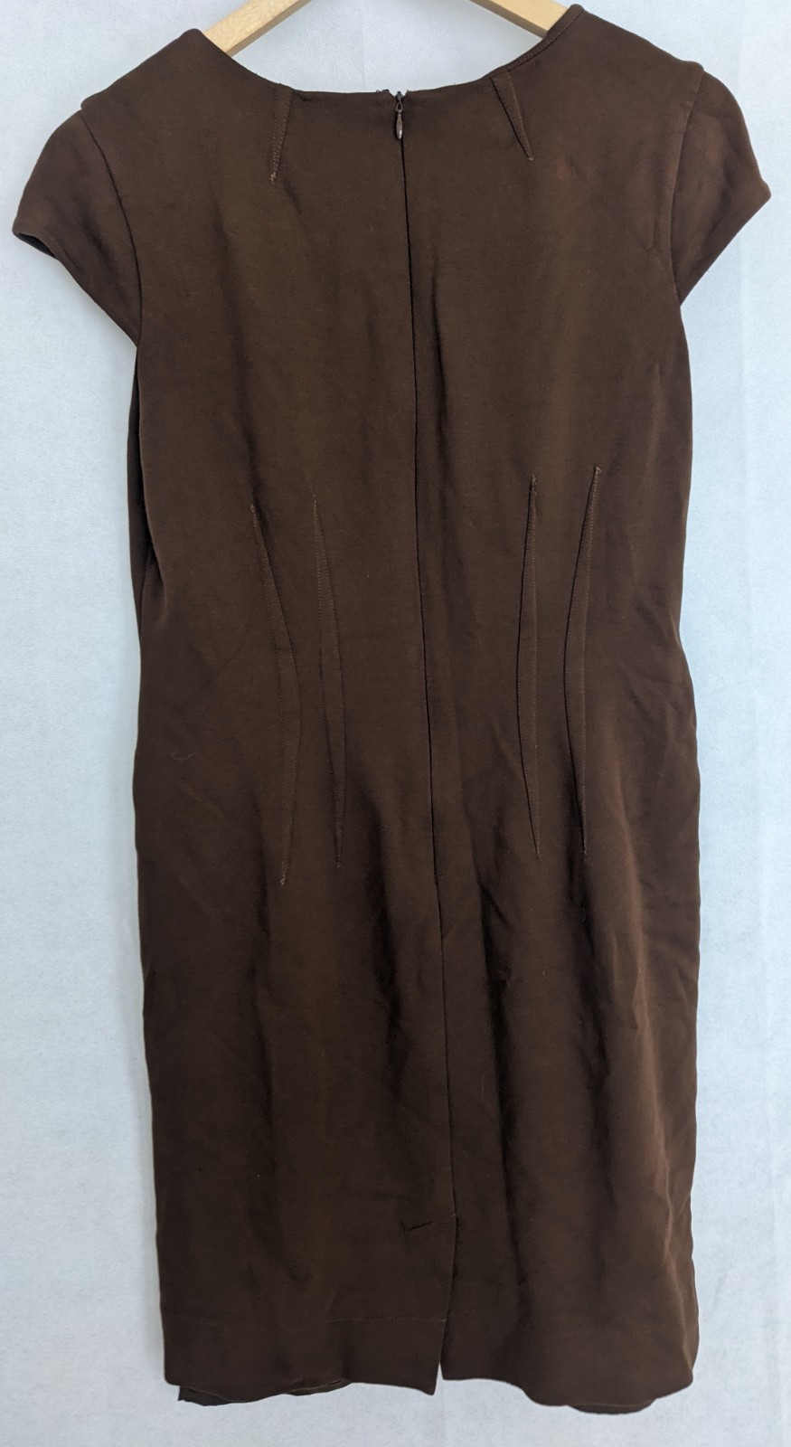 Taylor Slash Pattern Flower Lapel Dress Brown Size 10 Sexy Prom Cocktail Party