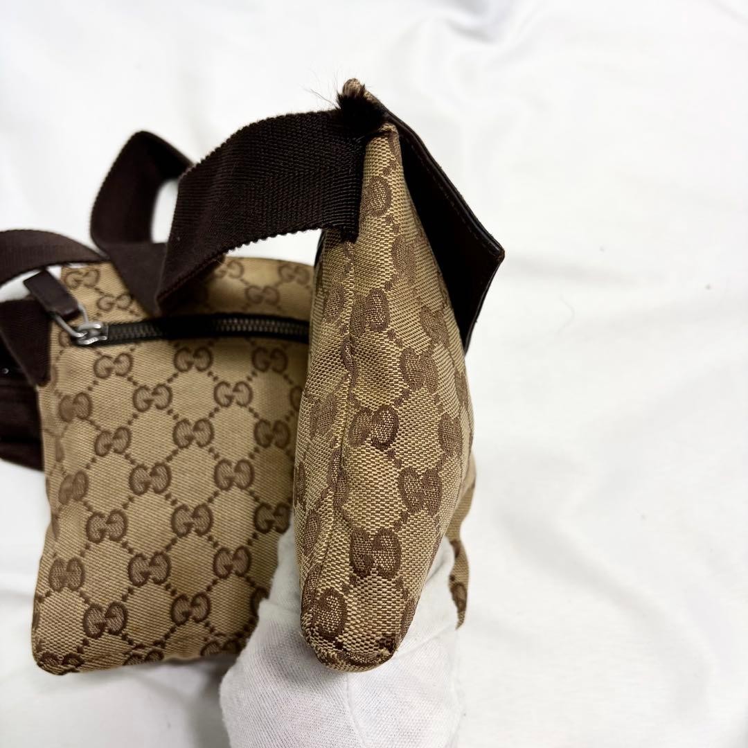 Gucci GG canvas logo embossed shoulder bag 28566 multifunctional brown