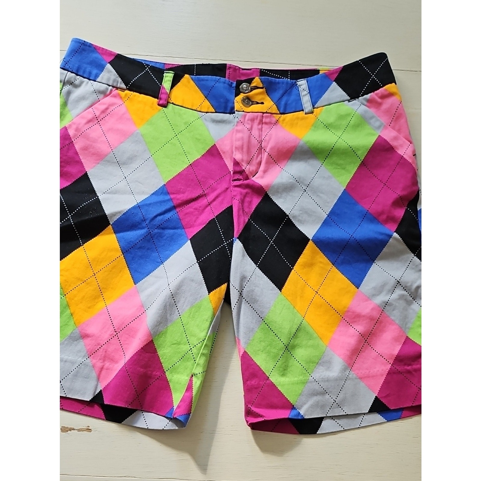 LOUDMOUTH ladies Golf Bermuda shorts sz 14 Colorful