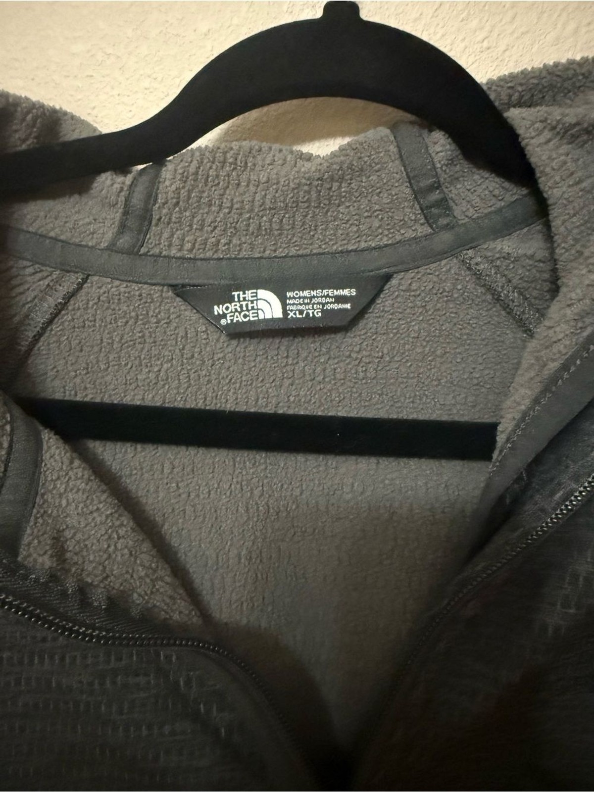 The North Face Dark Gray Full-Zip Hooded Fleece Jacket