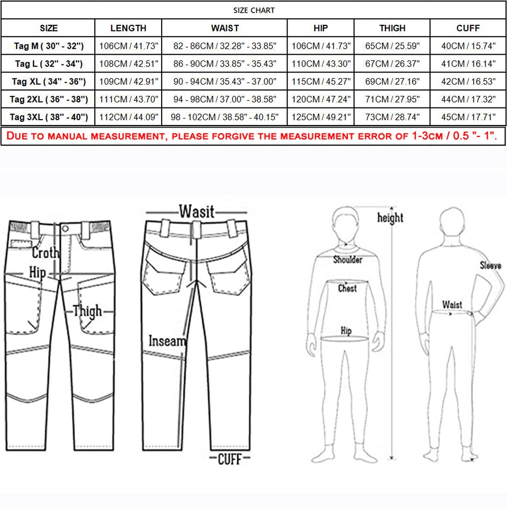 US Men Tactical Cargo Pants Soldier Straight-fit Work Combat Trousers Outdoor