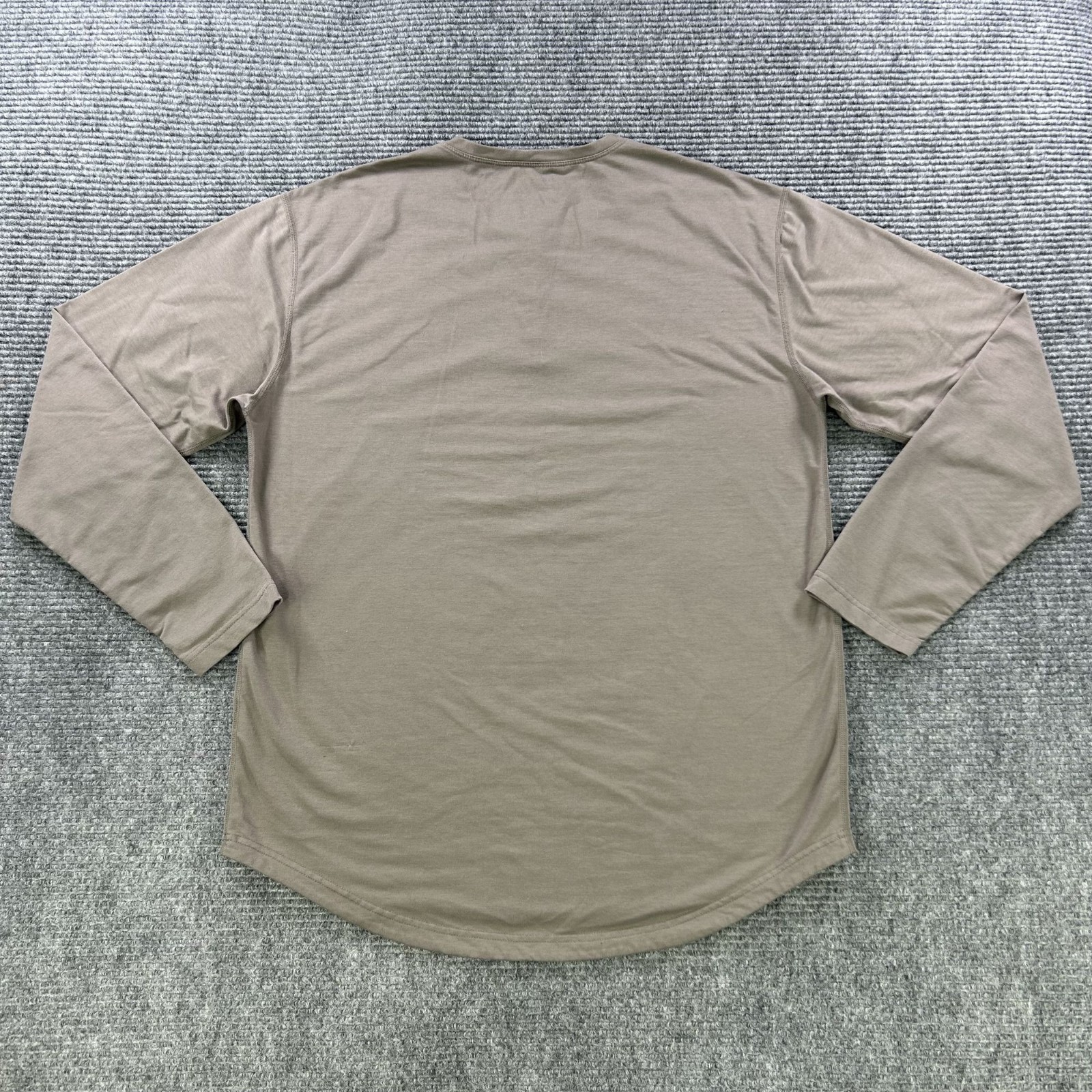 BYLT Premium Basics Drop Cut Long Sleeve Henley Mens XL Brown Athleisure Workout