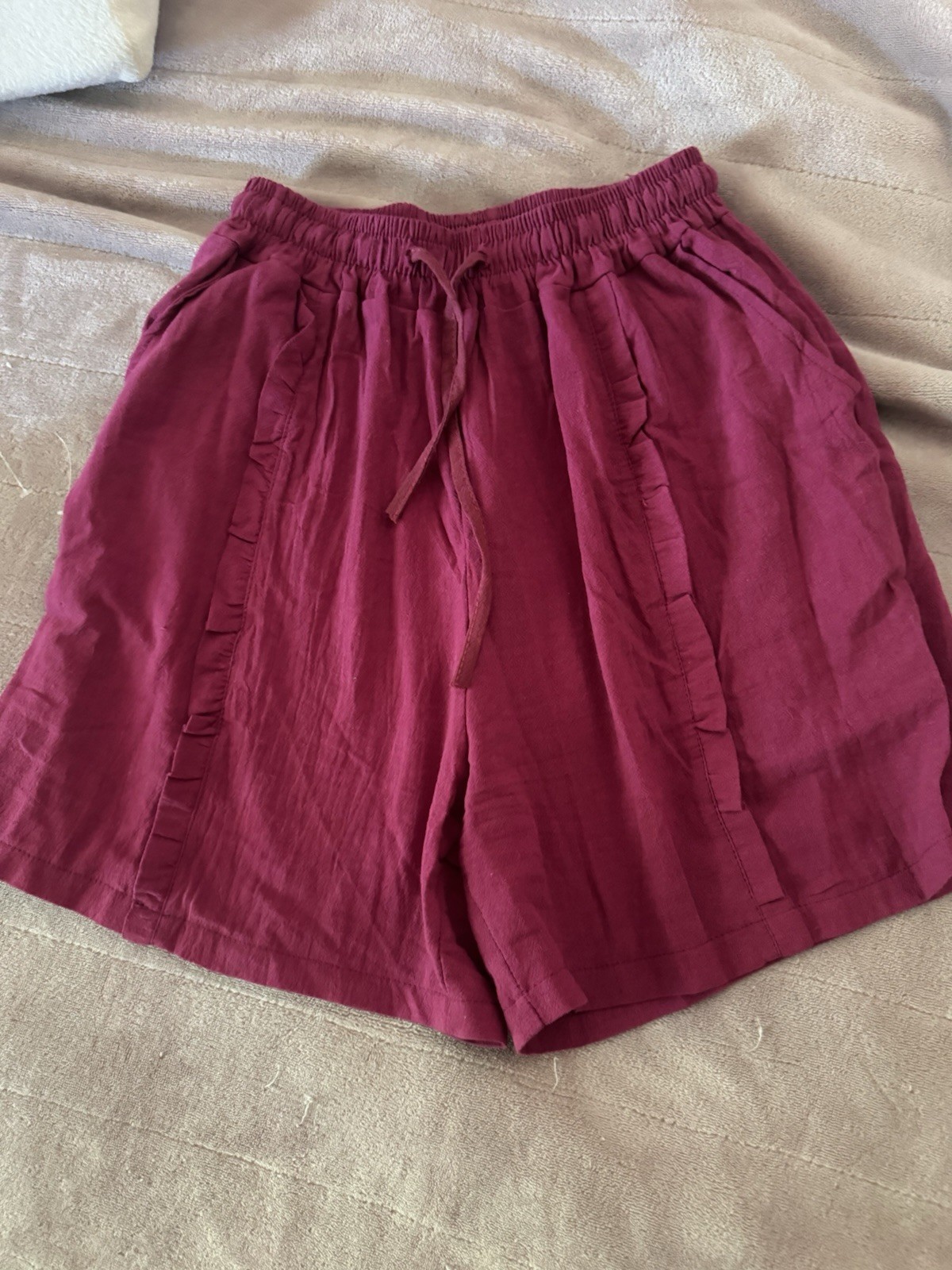 Linen Blend Raspberry Shorts Women’s L