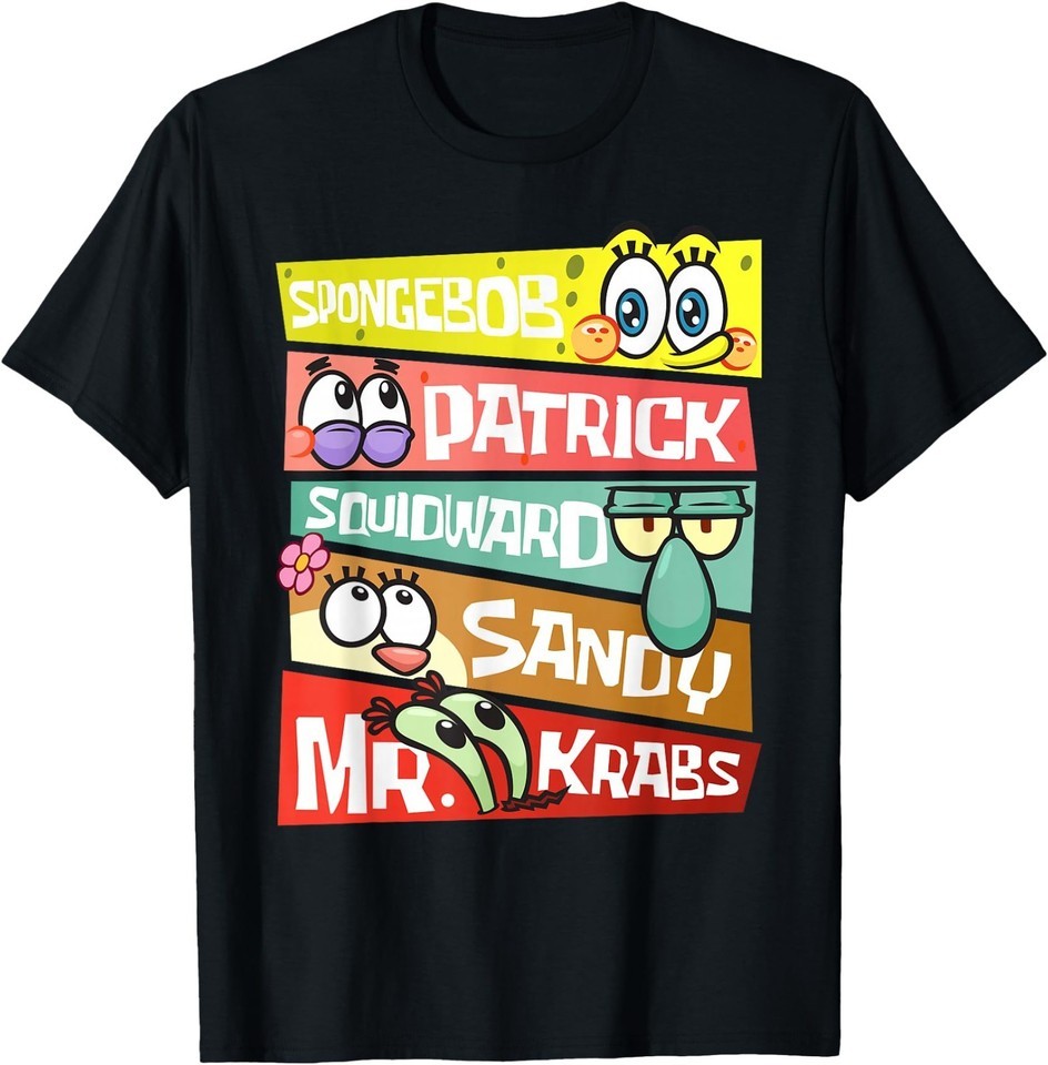 Spongebob Patrick Squidward Sandy Mr Krabs Spongebob Fans T-Shirt