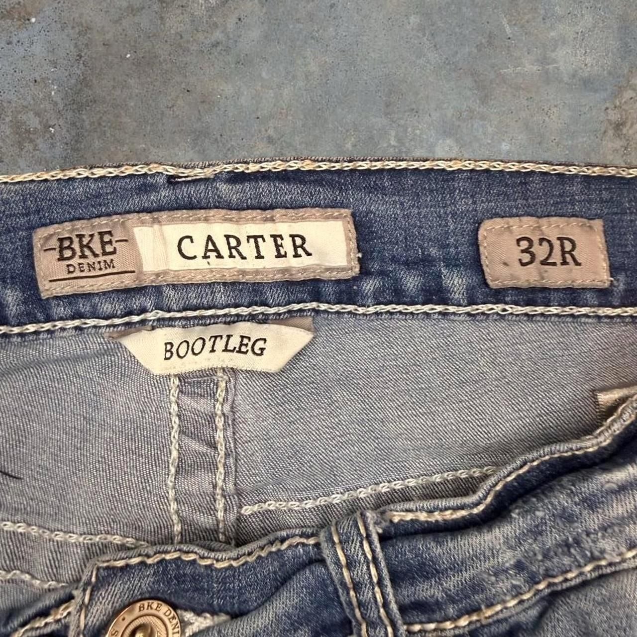BKE Carter Bootcut Jeans 32R Light Wash Embroidered Flap Pocket