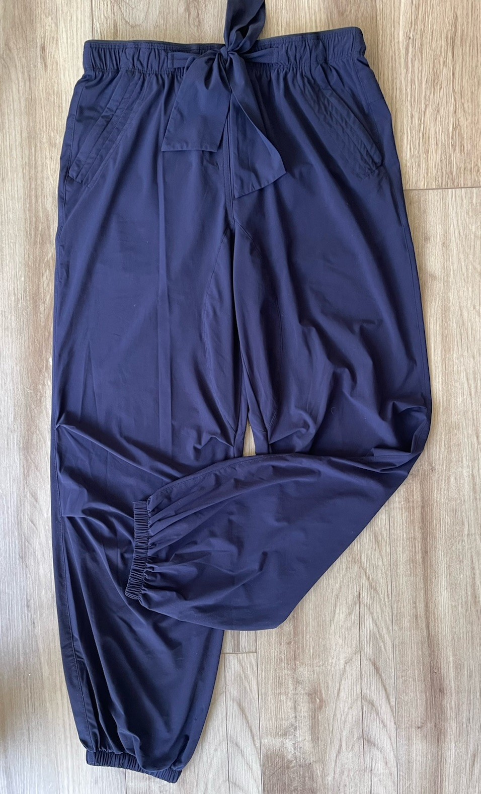 Paskho Women’s Serene Ultra Comfortable Jogger Pant, Tie Waist, Navy Blue, Small
