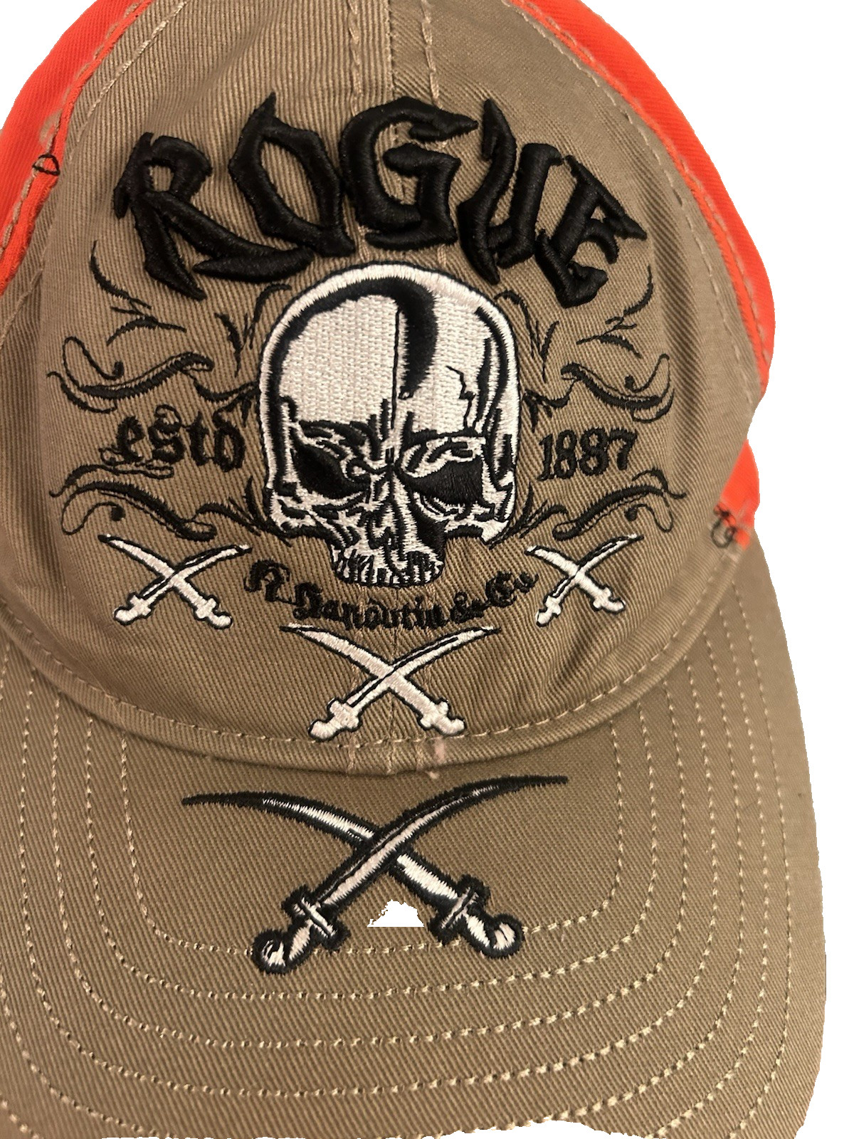 Rogue Skull Swords Y2K Style Hat Baseball Cap Metal Grunge Tribal Edgy Punk