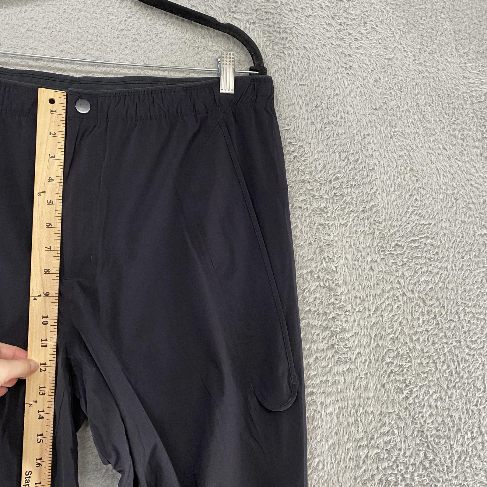Paskho Pants Mens XL Black Nylon Stretch Travel Tech Windbreaker XL