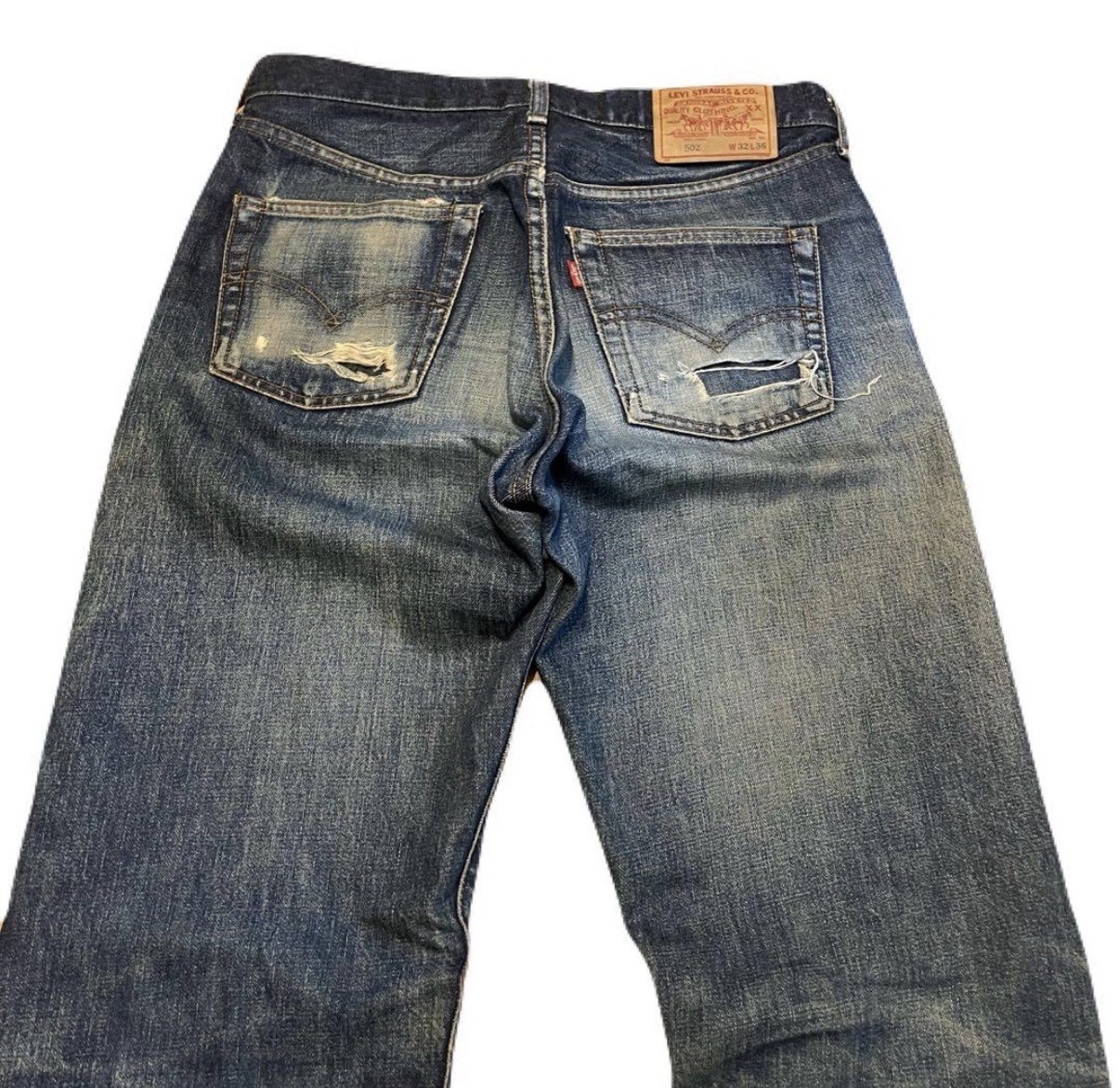 Levi’s 502XX Vintage Selvedge Grunge Wash Made in Japan Jeans W32 L36 Indigo