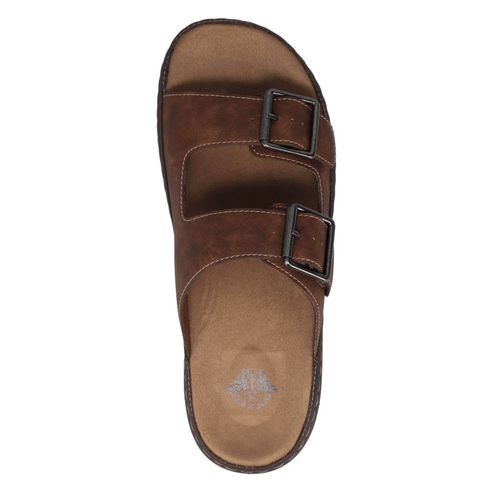 Dockers Mens Santorini Tumbled Full Grain Open Toe Buckle Sandal