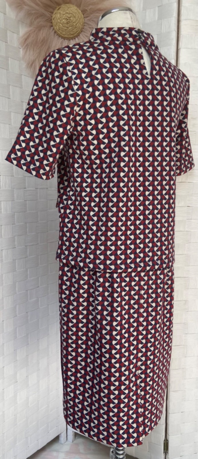 Ann Taylor Factory 2 Piece Geometric Outfit Pocket Top & Skirt Size 6 S FXG