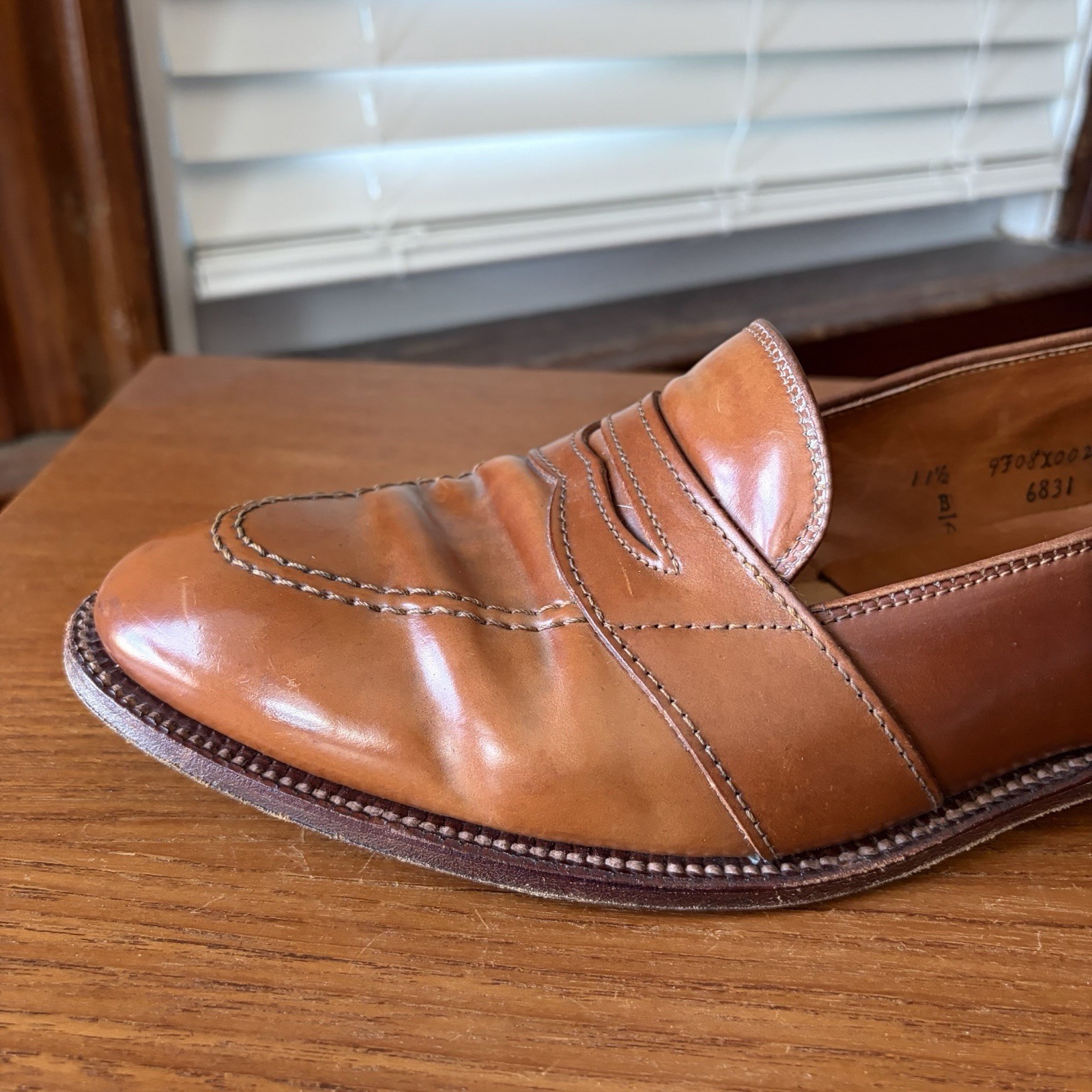 RARE | ALDEN 11.5D WHISKEY SHELL CORDOVAN FULL STRAP PENNY LOAFERS SHOES 11.5 D