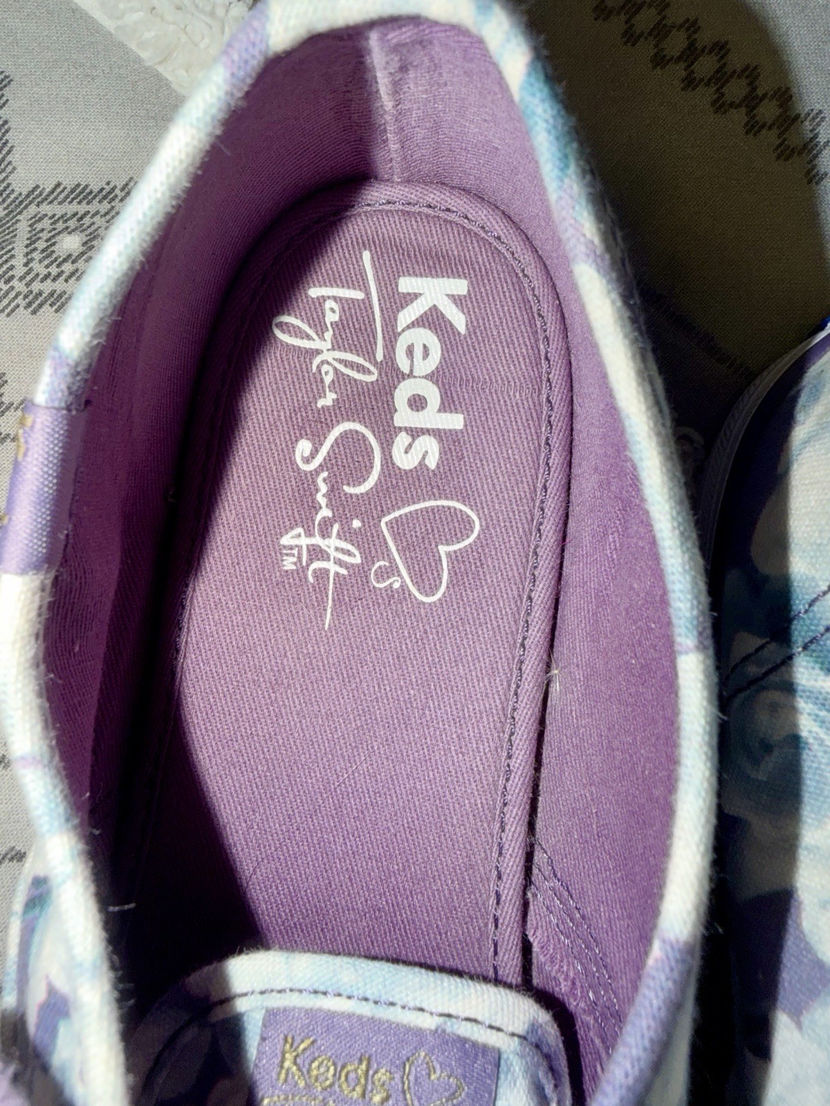 Keds x Taylor Swift Champion floral print sneakers Women’s 8.5 Blue White Purple