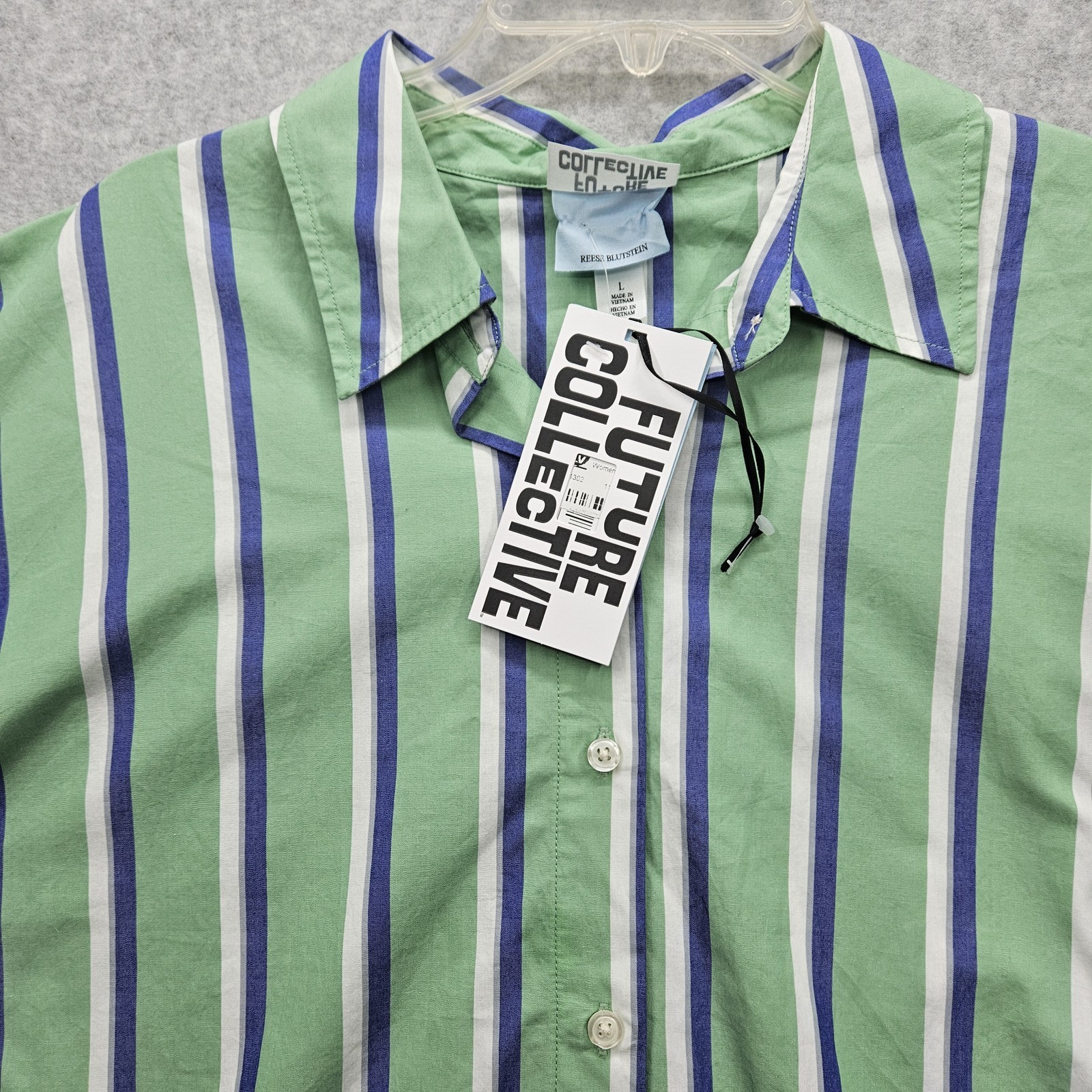 Future Collective Reese Blutstein Women’s Large Blue-Green Long Sleeve NWT.