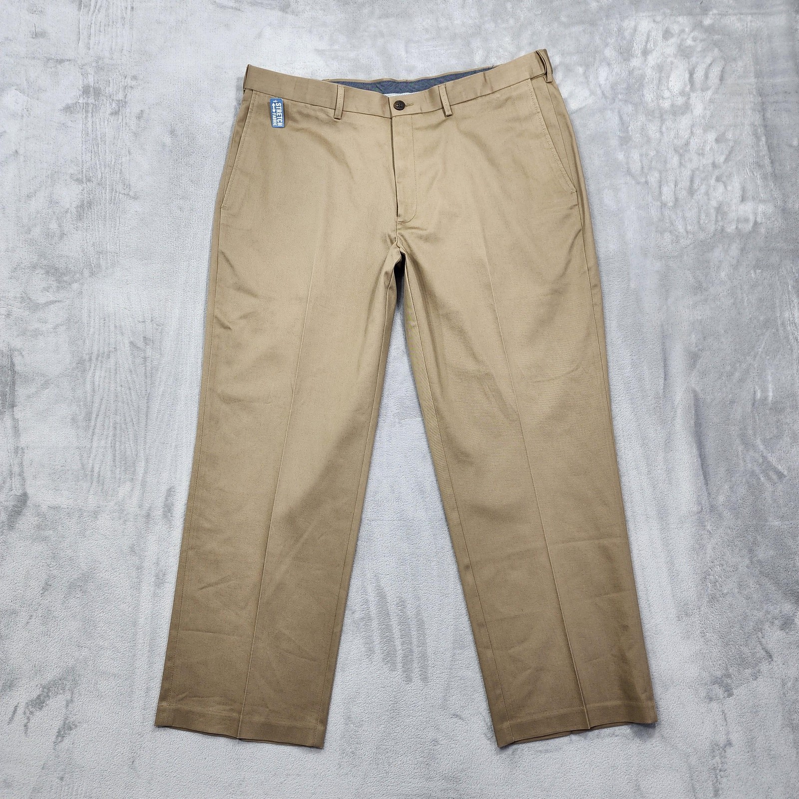 NEW Haggar Pants Mens 40×29 Beige Premium No Iron Khaki Classic Fit Stretch
