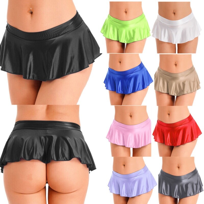 Womens Nightwear Ruffled Miniskirt Skirt Underwear Low Rise Lingerie Pool Sexy