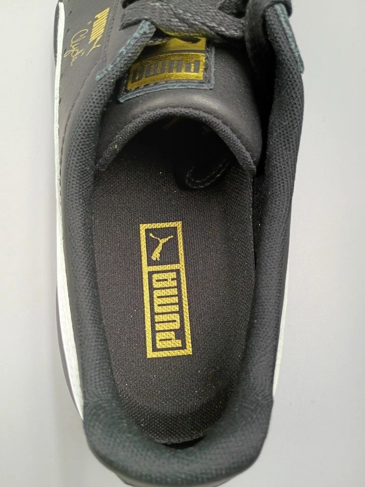 Puma Clyde Core Leather Foil Black/White Low Shoes Sneakers 364669-04 Men’s New