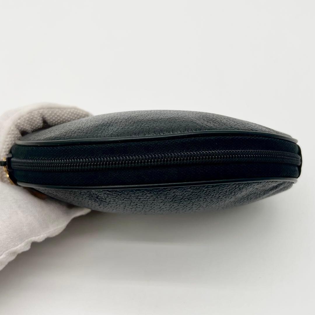 GUCCI Vintage Interlocking G Pouch Clutch Bag Black Leather Italy