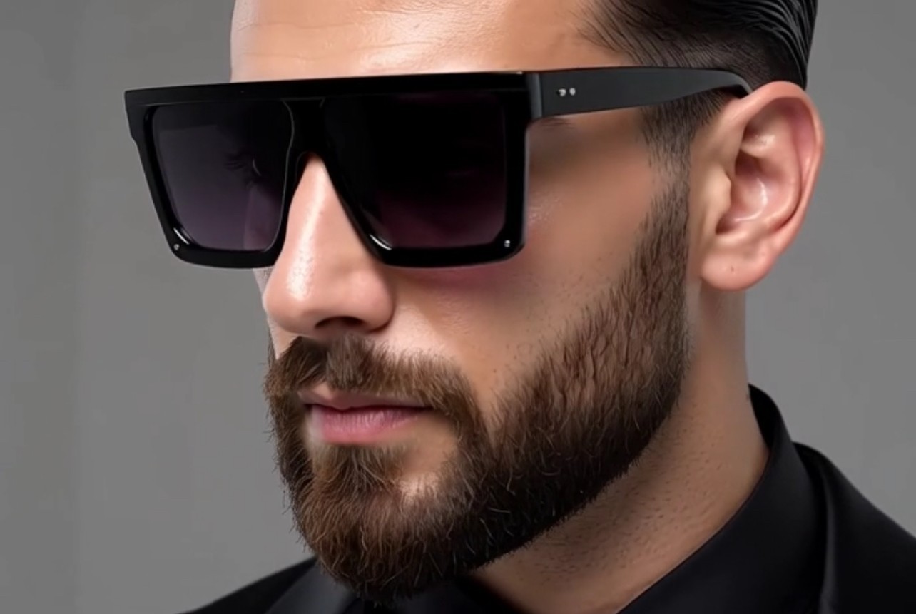 Men’s Women’s Sunglasses Fashion Designer Square Flat Black Lens Retro New Style
