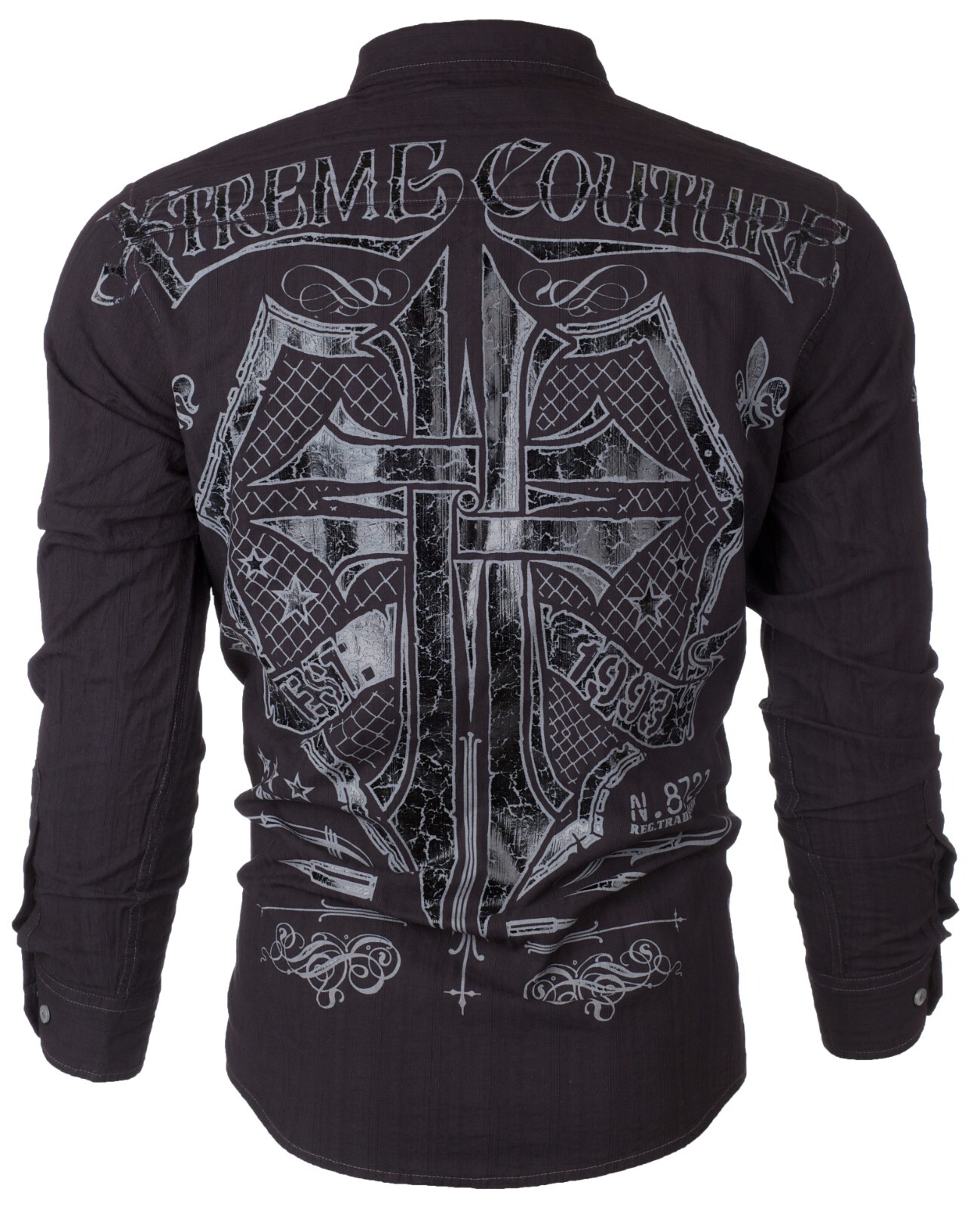 XTREME COUTURE by AFFLICTION Men’s L/S BUTTON DOWN Shirt RATTLE Shield $78