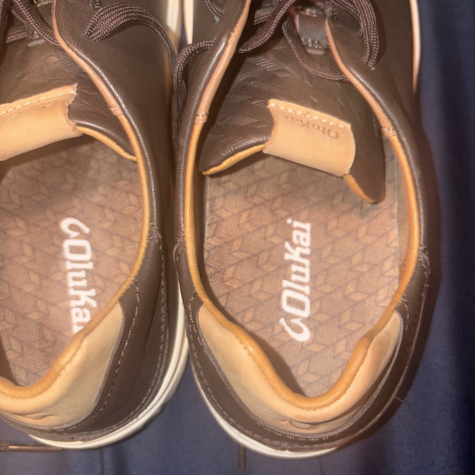OLUKAI Lae’ahi Li ‘Ili Men’s Waterproof Leather Sneaker Brown Size 9 WORN ONCE