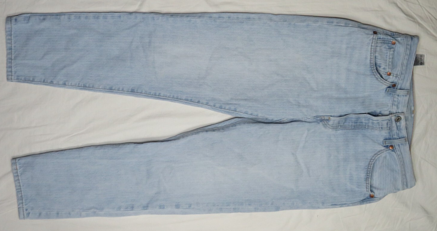 LEVIS BLUE JEAN WOMEN 501 ’81 W30 L31 (33X31) PREMIUM COTTON DENIM STRIPED BIG E