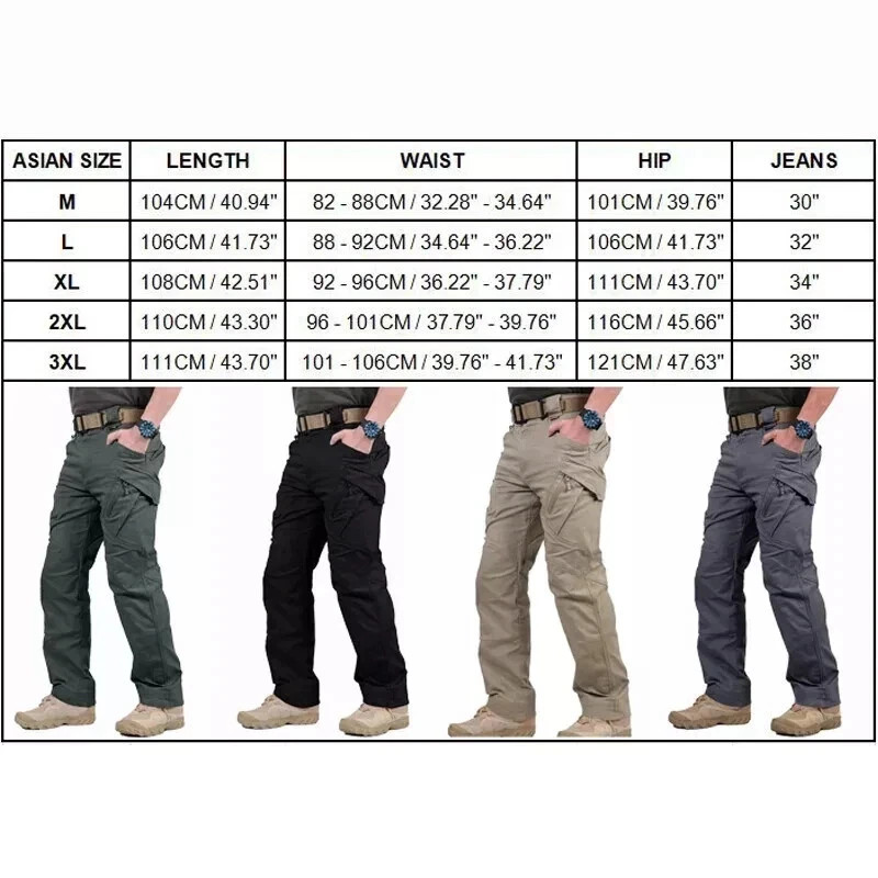US Men Tactical Cargo Pants Soldier Straight-fit Work Combat Trousers Outdoor