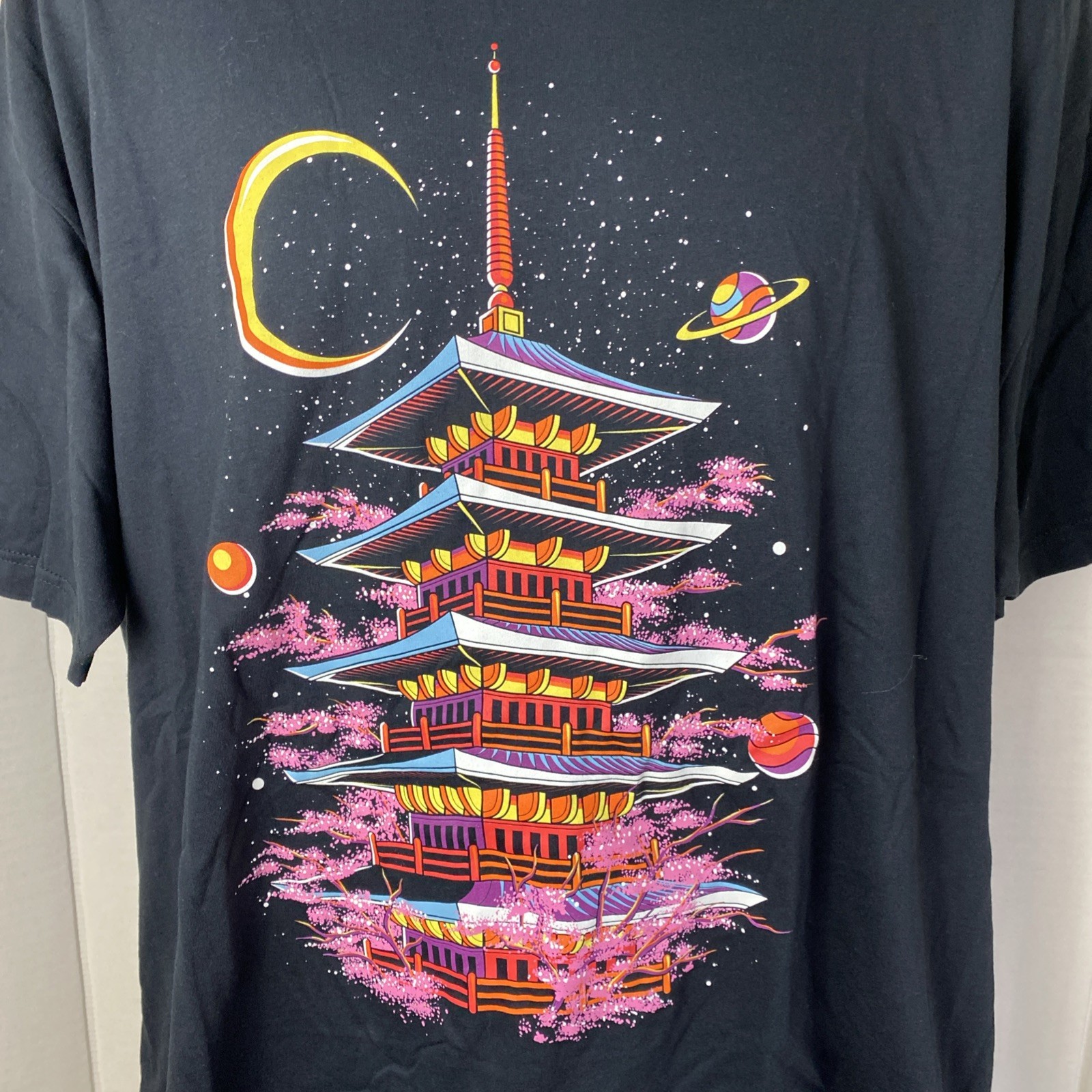Into The AM Graphic Tee Unisex Black Size 3XL Sakua Galaxy Cherry NWOT