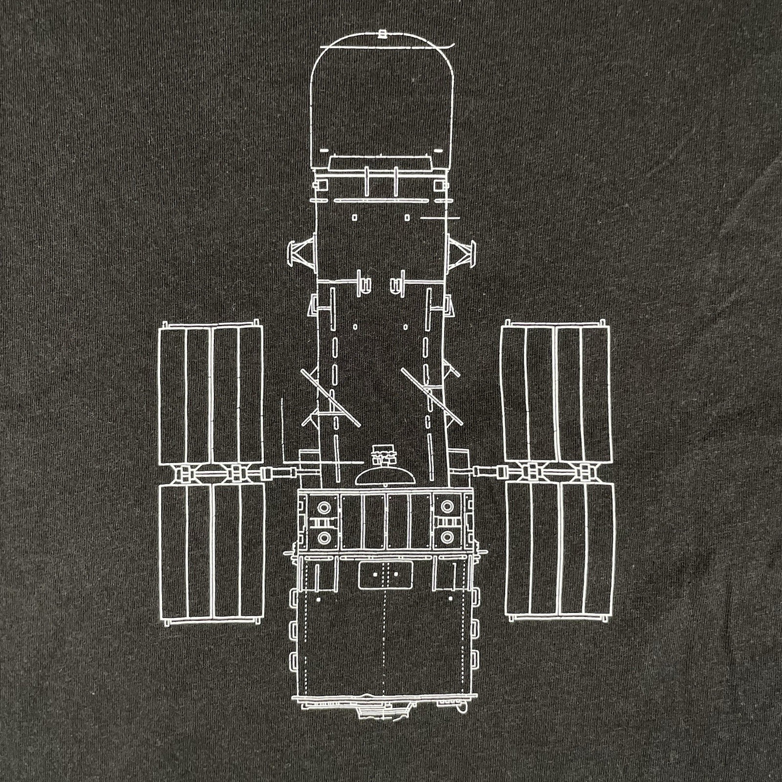 NASA Hubble Space Telescope T-Shirt Mens Large Black Graphic Specs Outline Tee