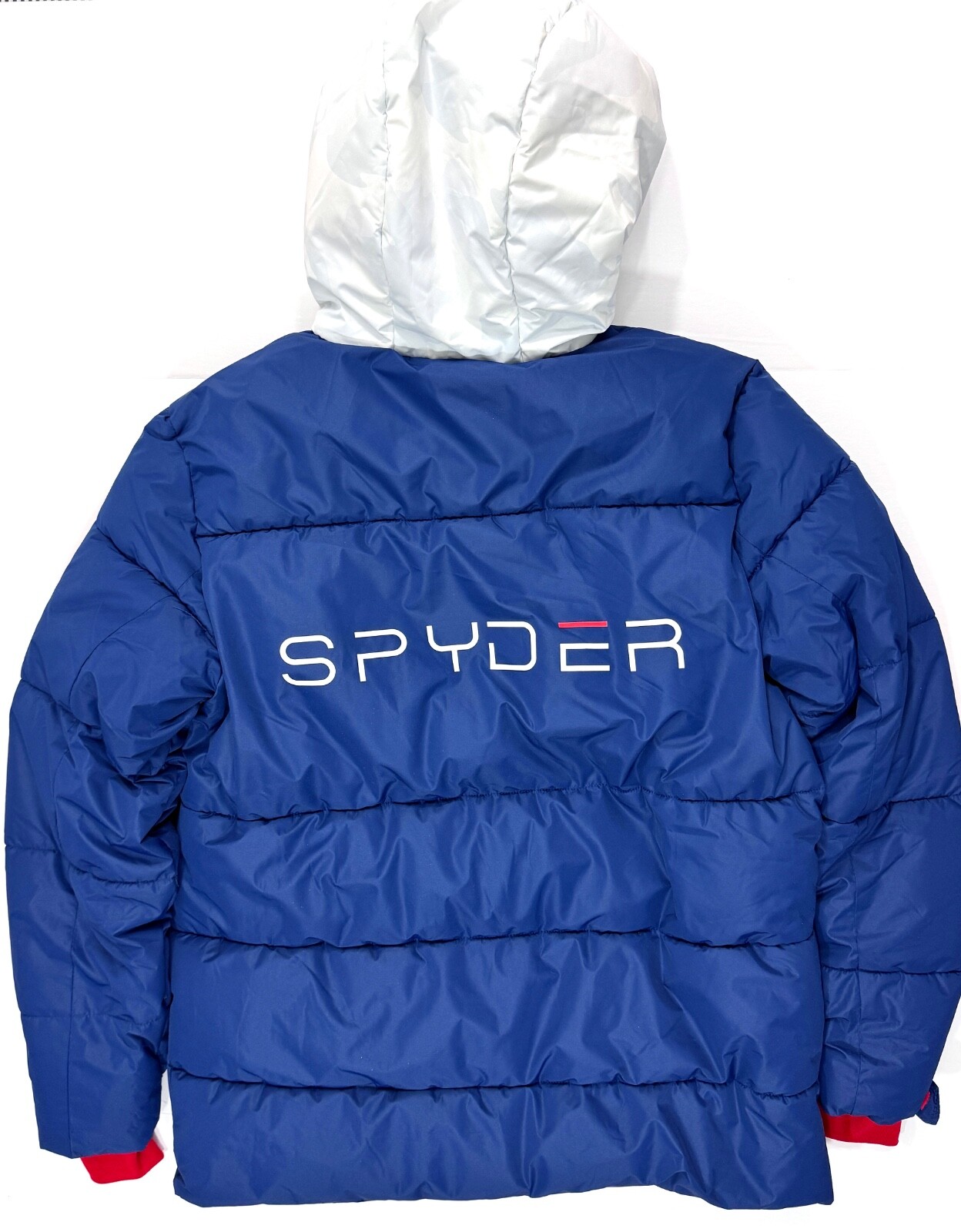 Spyder Puffer Jacket USA Ski Team Patch Red White Blue Camo Web Sizes S, M, L