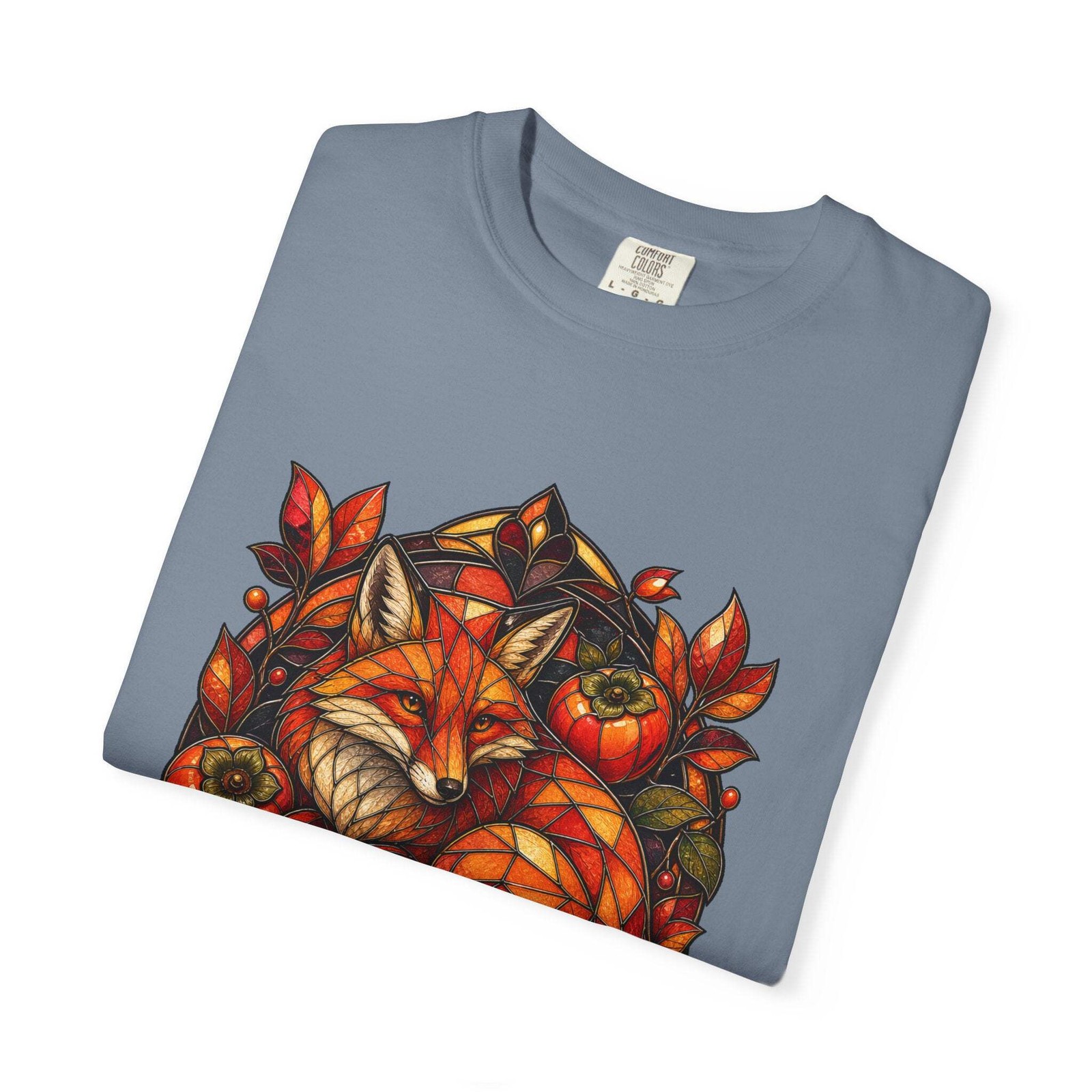 Stained Glass Persimmon Fox Graphic Tee