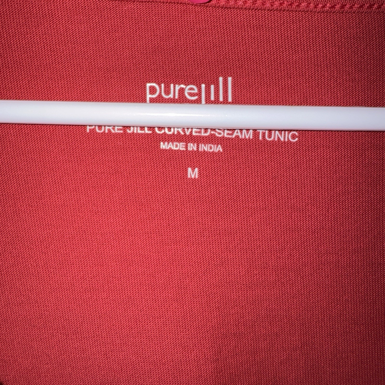 Pure J. Jill Coral Scoop Neck Pullover Tunic Top 3/4 Sleeve Pockets M